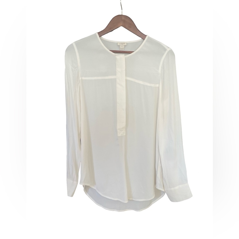 J.Crew Ivory Lightweight Long Sleeve Blouse | Size Small